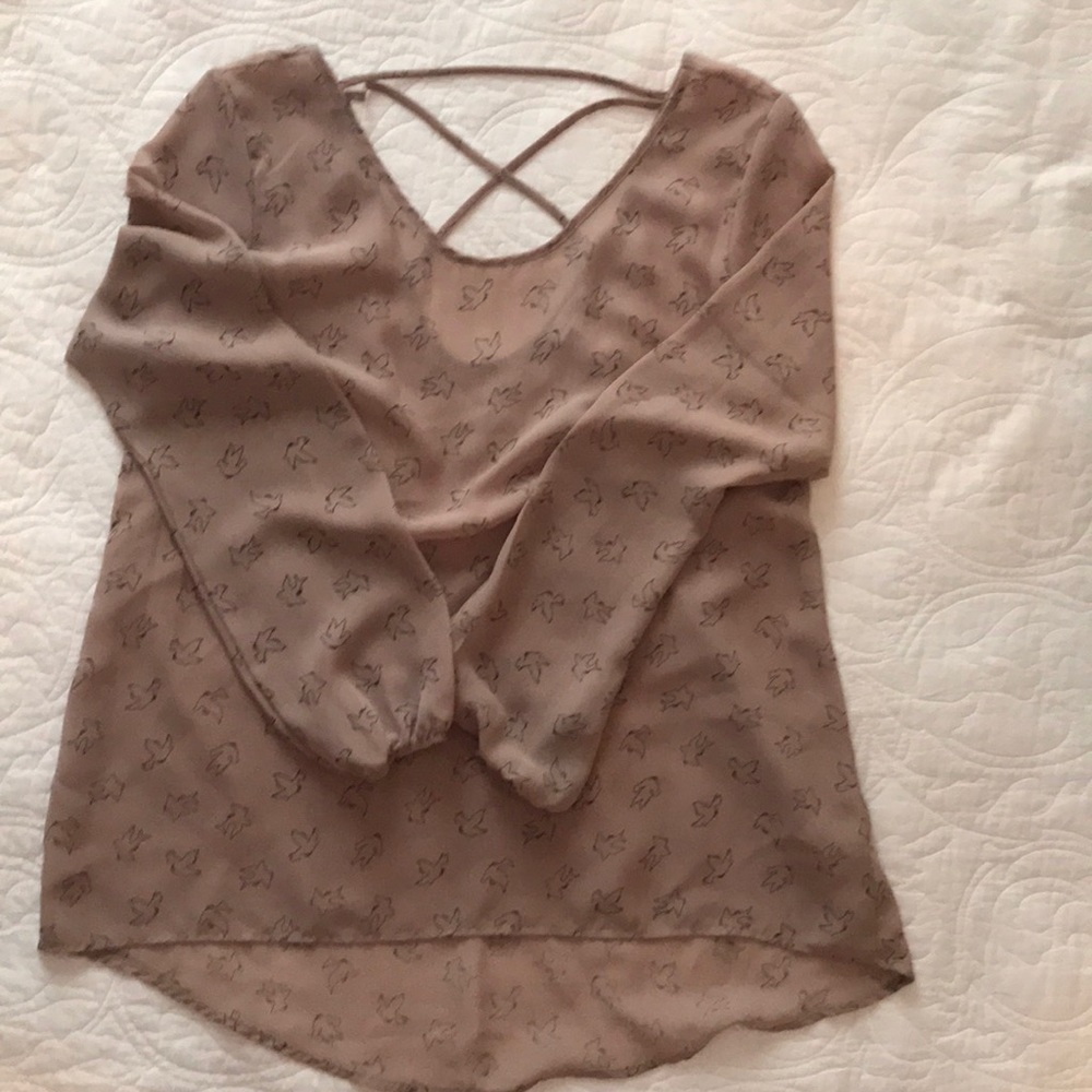 Bird print top